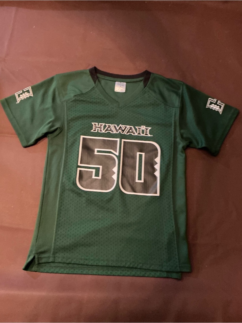 Hawaii Green Kids' Football Jersey with Number 50